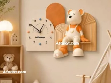 Horloge Murale Design Éducative – Collection Ours "Bearbrick"