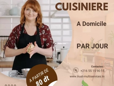 Vous cherchez une cuisiniere par jour a Hammam Lif? Vous cherchez une cuisiniere par jour a Hammam Lif?