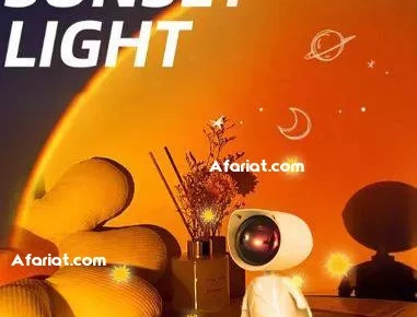 lampe forme robot de projection de coucher de soleil