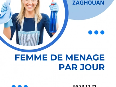 FEMME DE MENAGE POUR SIMPLE MENAGE A AIN ZAGHOUAN-TUNIS