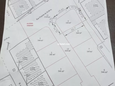terrain sur 3 façades a Nabeul dar chaabane lido plage