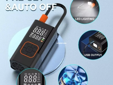 Gonfleur de pneu portable avec lumière LED