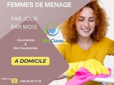 Femme de menage par jour et par mois a sfax Femme de menage par jour et par mois a sfax
