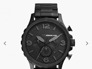 Fossil Nate Chronograph Black Dial Black Steel