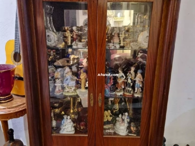 Vitrine Empire bois rose et cuivre laiton