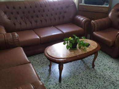 Salon 7 places + table marbre