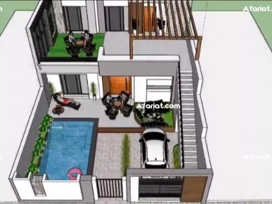 villa encours de construction près de la mer