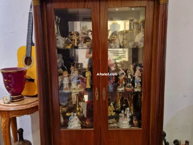 Vitrine Empire bois rose et cuivre laiton