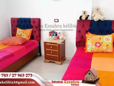 un appartement avec jardin à #Ezzahra_kelibia, à150 m de la plage