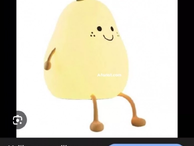 Veilleuse  rechargeable usb en silicone  forme de poire souriante