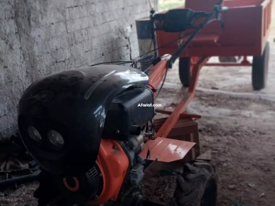 Motoculteur Genkins1350 .12 ch.Diesel Remorque 500kg. Peu utilise