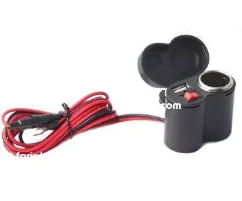 Chargeur et allume-cigare étanche  pour moto avec support guidon
