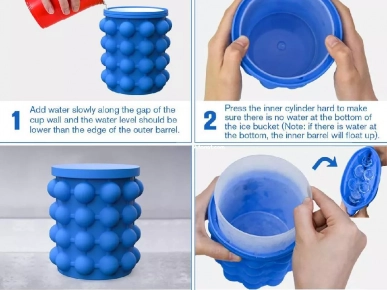 2 en 1 Moule à glaçons et support à boissons en silicone