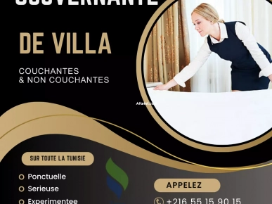 GOUVERNANTE DE VILLA NON COUCHANTE A HAMMAM CHATT GOUVERNANTE DE VILLA NON COUCHANTE A HAMMAM CHATT