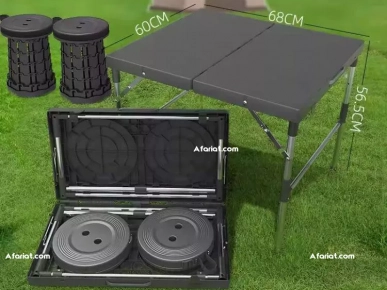 Ensemble de table et tabourets pliants