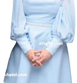 Robe Fiancaille bleu ciel Satinée