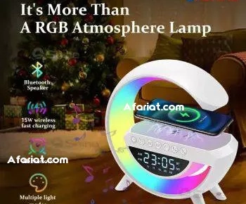 Lampe LED -haut-parleur Bluetooth chargeur sans fil  radio réveil