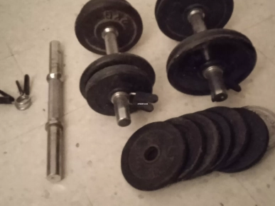 Kit haltères 23 kg + 3 barres