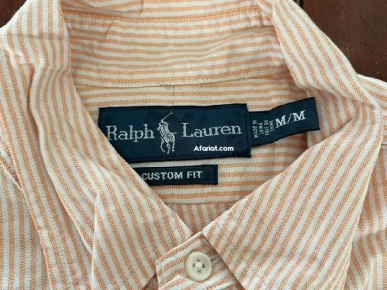 Chemise Ralph Lauren Custom Fit à rayures orange et blanches