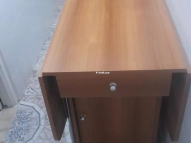 Table à manger pliante avec tiroirs et roulettes