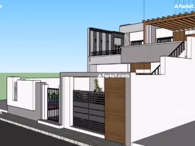 villa encours de construction près de la mer