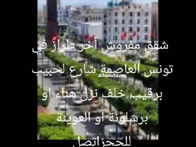 شقق مفروش آخر طراز في تونس العاصمة شارع لحبيب برقيب او العوينة
