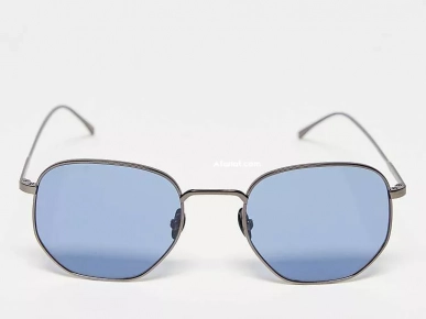 Lunettes de soleil rondes avec verres bleus - Argenté Lunettes de soleil rondes avec verres bleus - Argenté