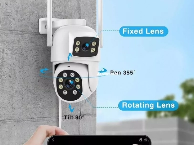 Camera Surveillance WiFi Exterieure, PTZ 360°