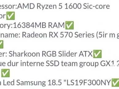 pc gamer avec écran