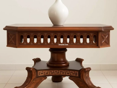Table basse en bois sculpté – style classique Table basse en bois sculpté – style classique