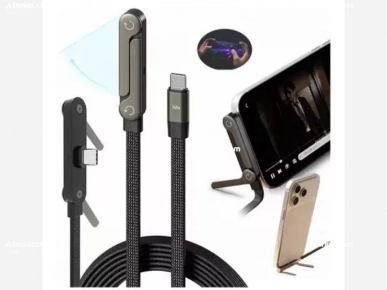 câble de charge rapide 240W USB-C vers USB-C avec support pliable