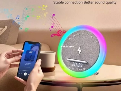 Enceinte Bluetooth multifonctions (chargeur radio horloge réveil)