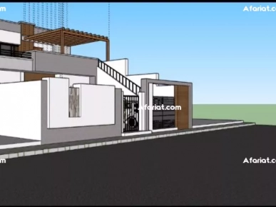 villa encours de construction près de la mer