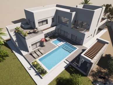 PROJET VILLA NEUVE AVEC PISCINE À MEZRAYA DJERBA ZA - RÉF V658