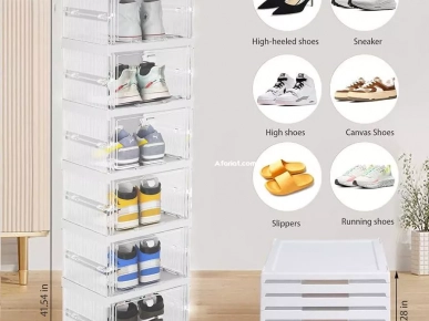 Meuble à chaussures 8 compartiments individuels avec des panneaux