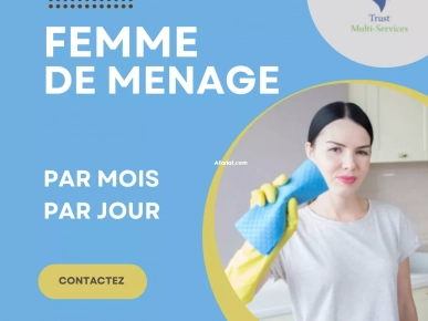 Femme de Ménage Par Jour et Par Mois à Chotrana Femme de Ménage Par Jour et Par Mois à Chotrana
