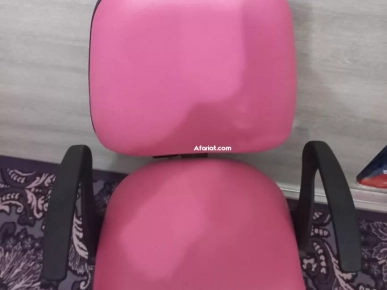 Chaise bureau à roulettes rose
