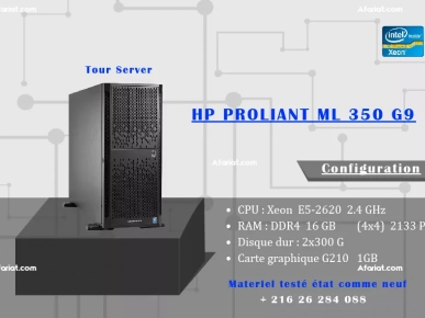 Serveur tour HP PROLIANT ML 350 G9 Serveur tour HP PROLIANT ML 350 G9