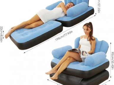 Fauteuil et Lit Gonflable 2 en 1