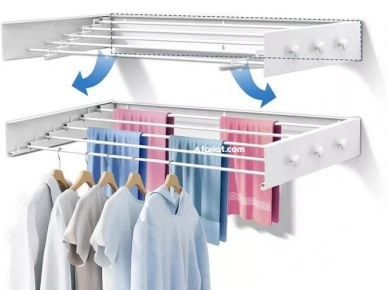 étendoir à linge mural pliable et rétractable