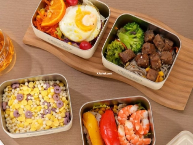 4 Boîtes à lunch avec sac isotherme rectangulaire