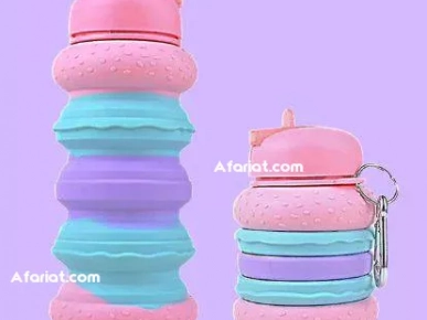 Bouteille d'eau pour enfants en silicone 600 ml (hamburger)