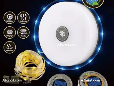 Guirlande lumineuse solaire de 10 mètres pour camping extérieur