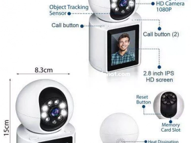 Caméra de visioconférence intelligente WiFi avec écran IPS