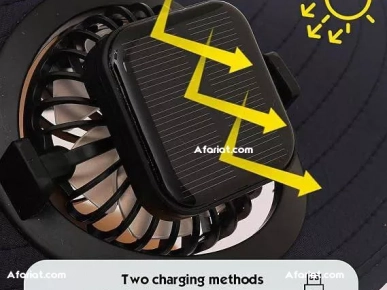chapeau de soleil à large bord avec ventilateur intégré