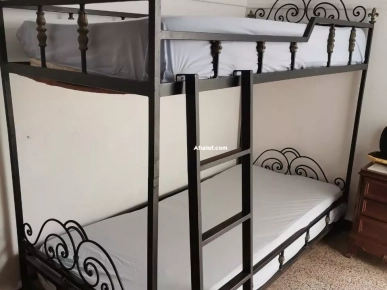 Lits superposés en fer forgé artisanales avec leurs matelas Lits superposés en fer forgé artisanales avec leurs matelas
