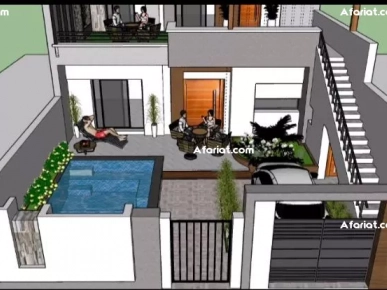 villa encours de construction près de la mer