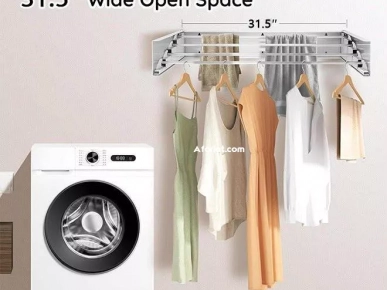 étendoir à linge mural pliable et rétractable