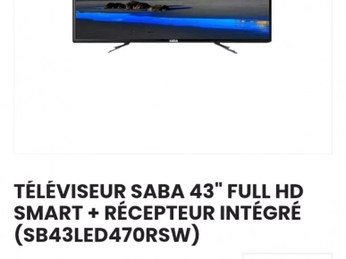 Téléviseur Téléviseur SMART SABA NEUF EMBALLÉ Téléviseur Téléviseur SMART SABA NEUF EMBALLÉ