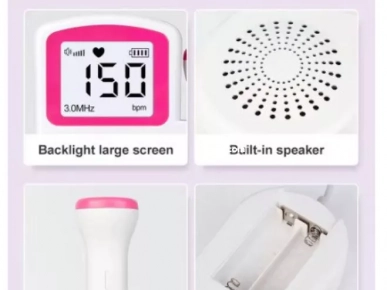 Doppler fœtal LCD 3.0MHz, détecteur de fréquence cardiaque prénat